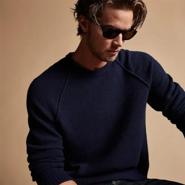 Sweaters Men James Perse Bayshore Cashmere Sweater Navy