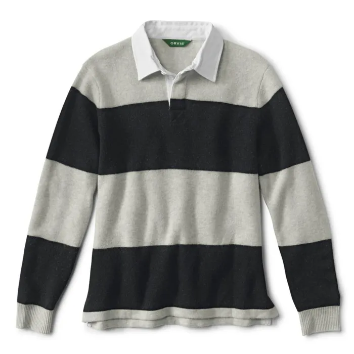 Sweaters Men Orvis Rugby Sweater Heather Greyblack