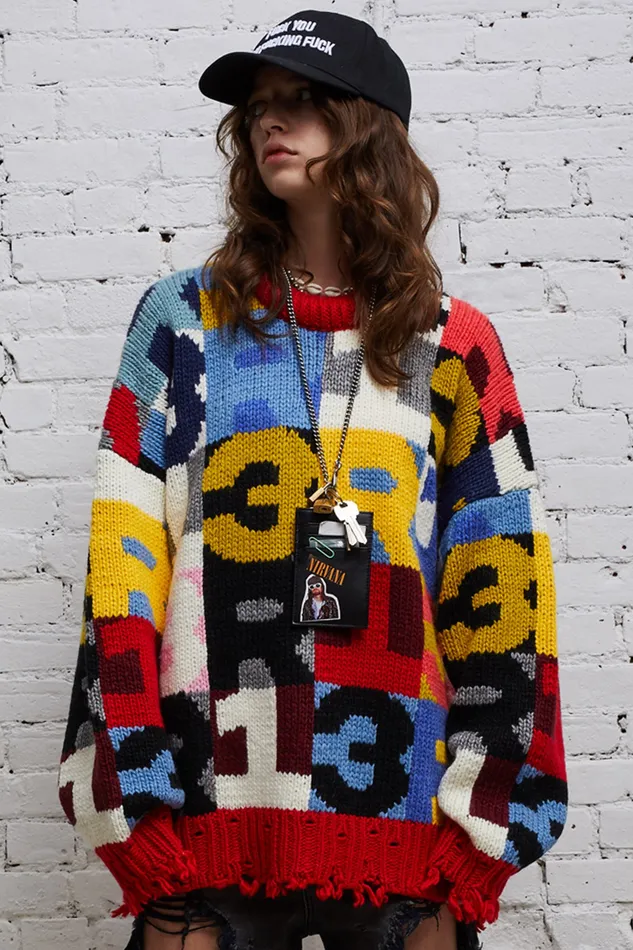 Sweaters R13 Women Oversized Chunky R13 Intarsia Sweater