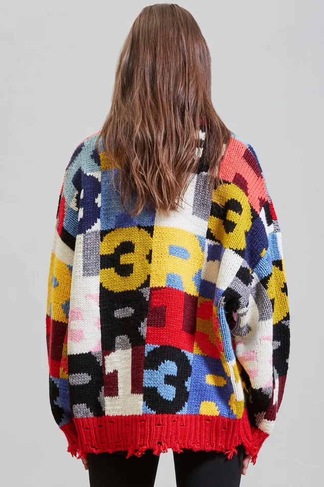 Sweaters R13 Women Oversized Chunky R13 Intarsia Sweater