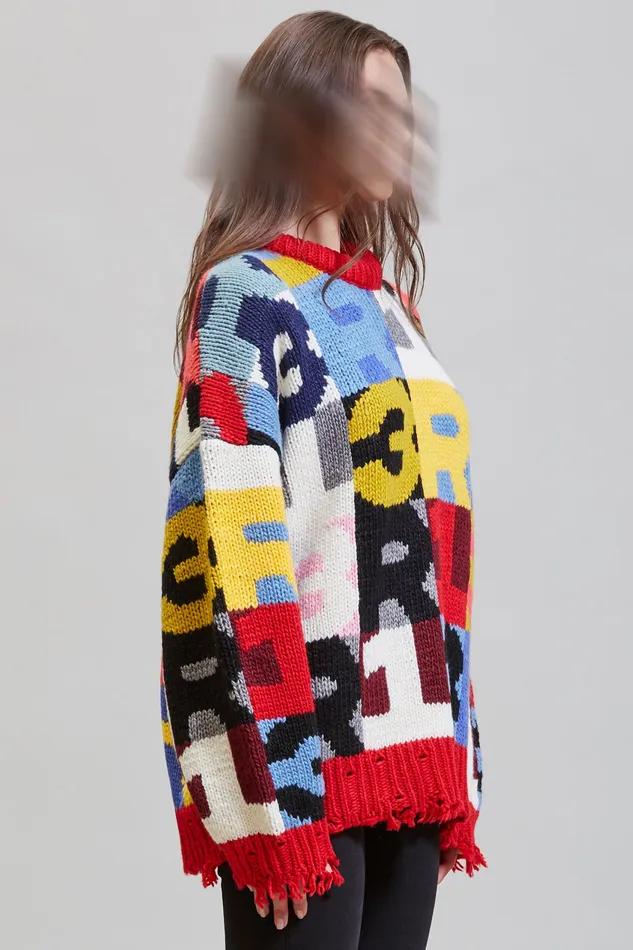 Sweaters R13 Women Oversized Chunky R13 Intarsia Sweater