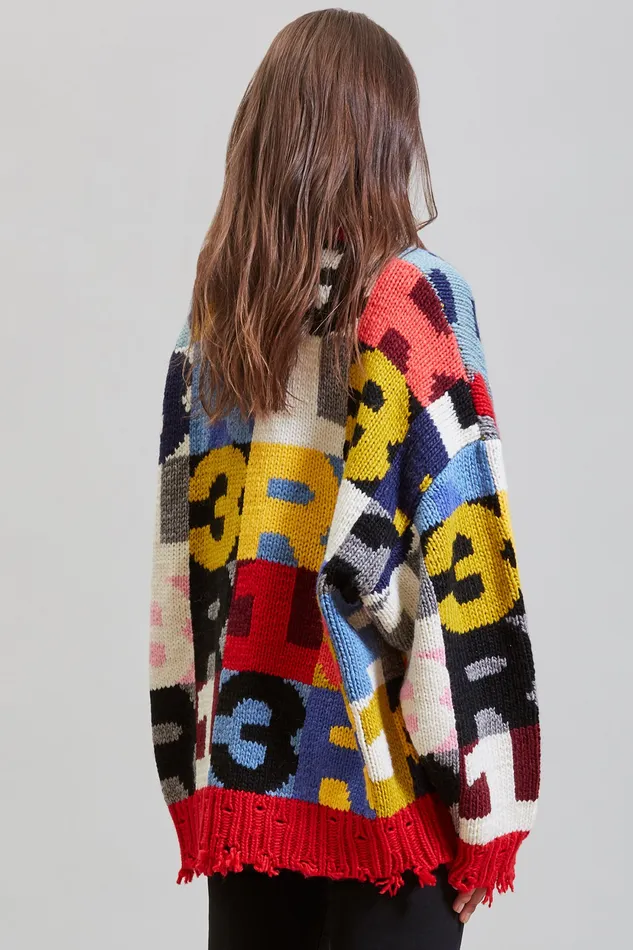 Sweaters R13 Women Oversized Chunky R13 Intarsia Sweater
