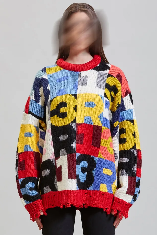 Sweaters R13 Women Oversized Chunky R13 Intarsia Sweater