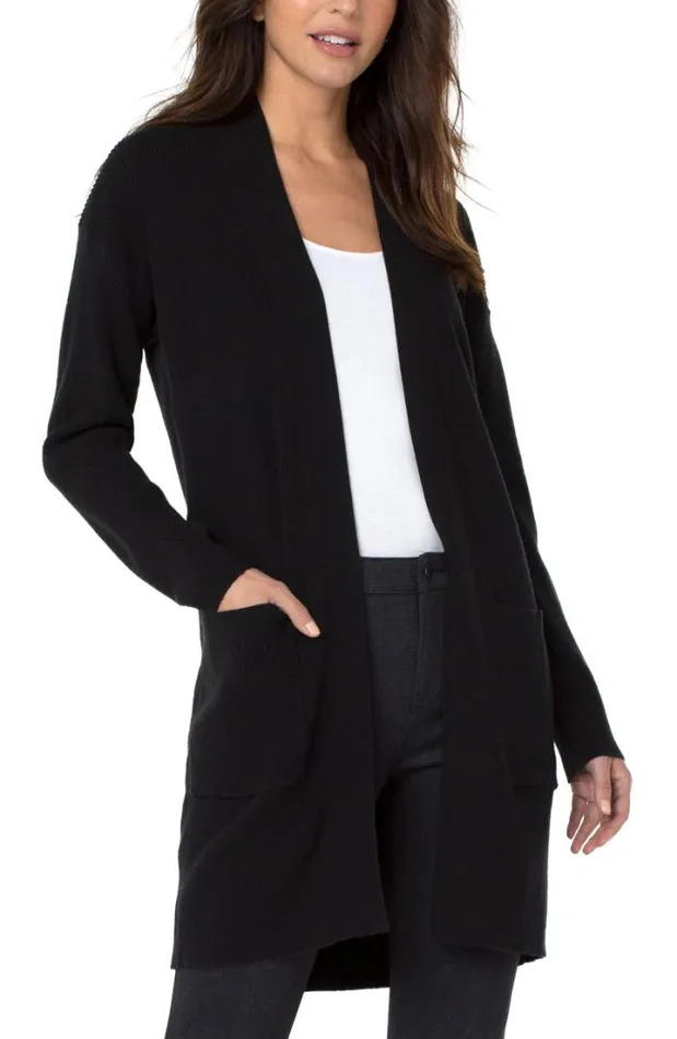 SWEATERS Women Liverpool Los Angeles OPEN FRONT CARDIGAN SWEATER Black