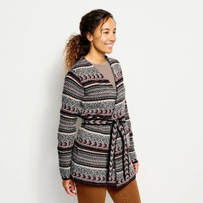 Sweaters Women Orvis Stowe Wrap Cardigan Naturalredwood Multi