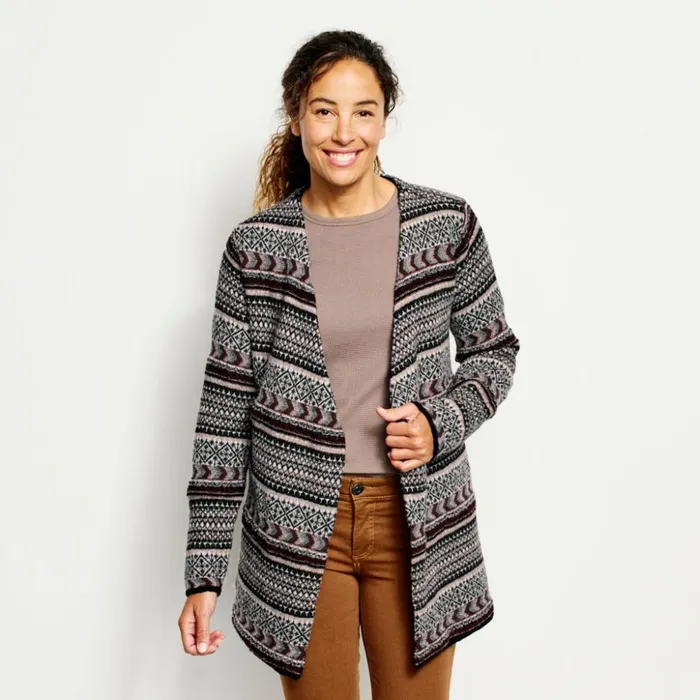 Sweaters Women Orvis Stowe Wrap Cardigan Naturalredwood Multi