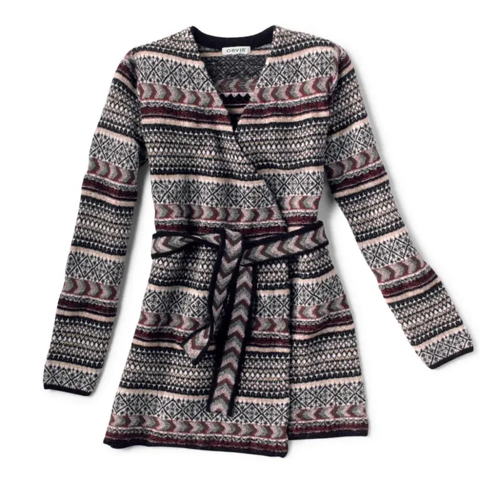 Sweaters Women Orvis Stowe Wrap Cardigan Naturalredwood Multi