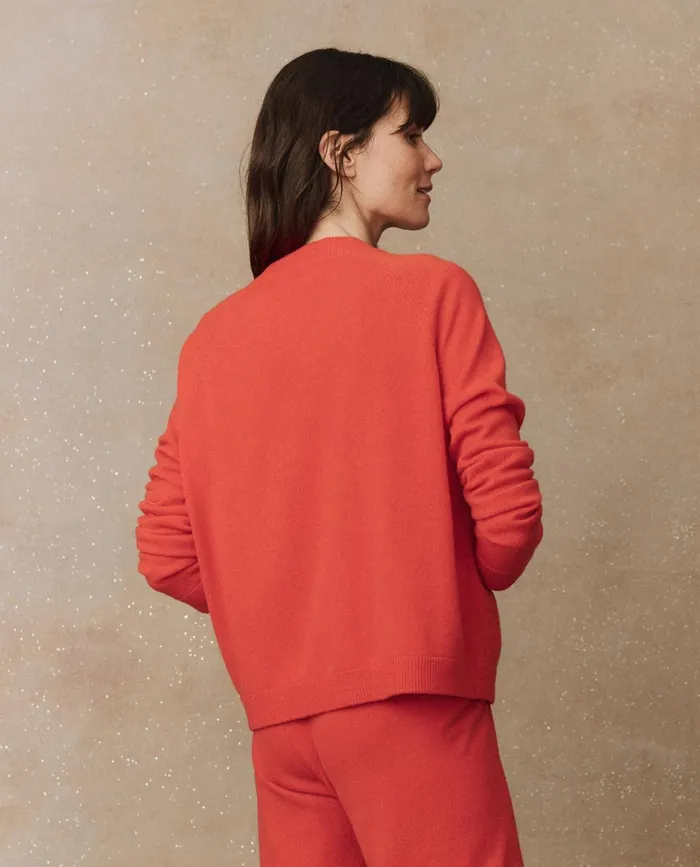 Sweaters Women The Great The Cashmere Varsity Cardigan Ember Sweaters Women The Great The Cashmere Varsity Cardigan Ember