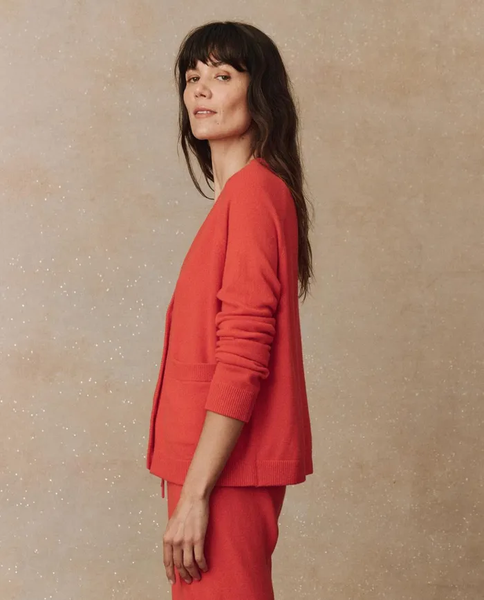 Sweaters Women The Great The Cashmere Varsity Cardigan Ember Sweaters Women The Great The Cashmere Varsity Cardigan Ember
