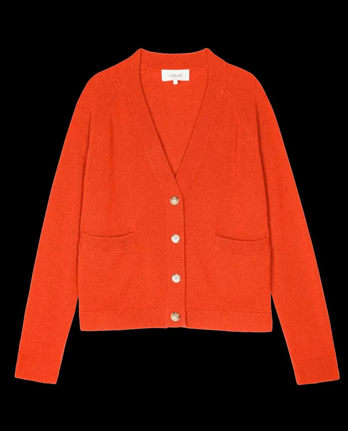 Sweaters Women The Great The Cashmere Varsity Cardigan Ember Sweaters Women The Great The Cashmere Varsity Cardigan Ember