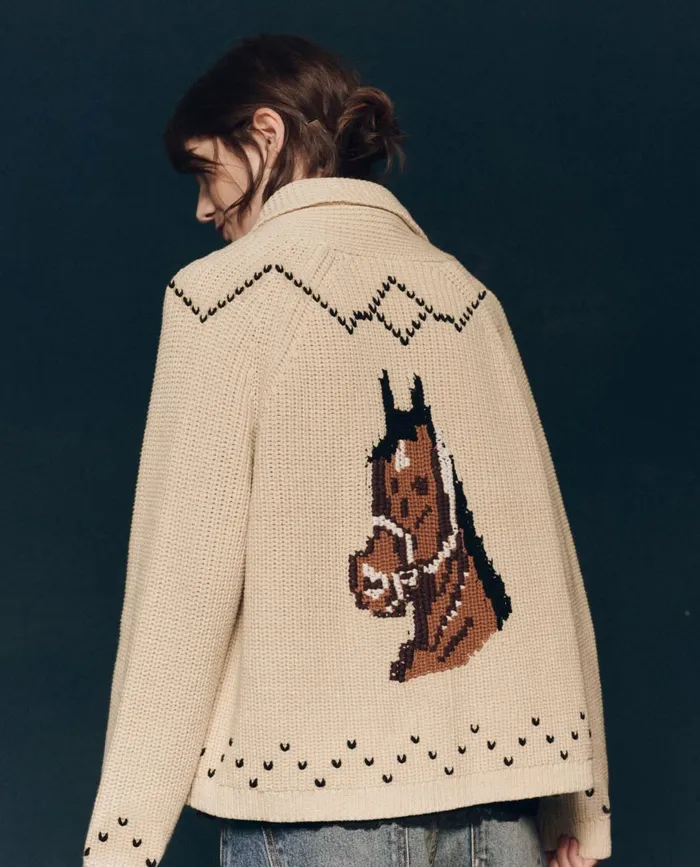 Sweaters Women The Great The Horse Lodge Cardigan Cream Sweaters Women The Great The Horse Lodge Cardigan Cream