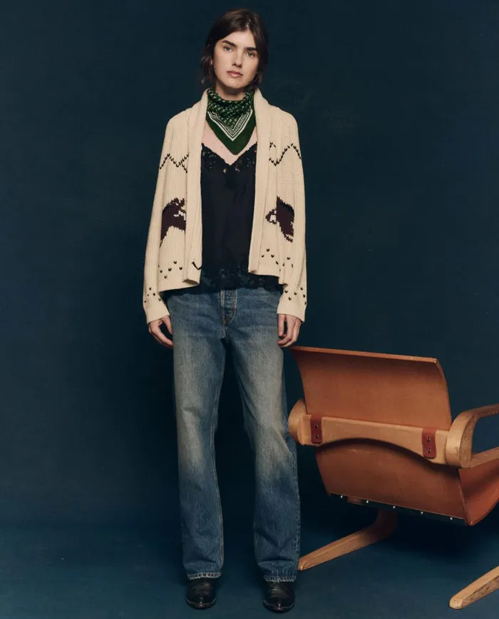 Sweaters Women The Great The Horse Lodge Cardigan Cream Sweaters Women The Great The Horse Lodge Cardigan Cream