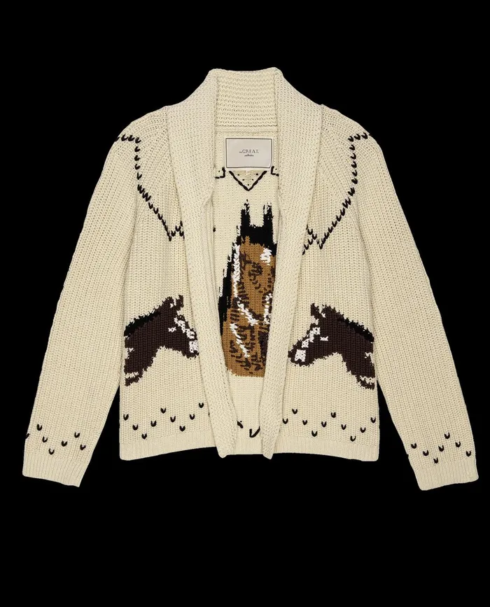 Sweaters Women The Great The Horse Lodge Cardigan Cream Sweaters Women The Great The Horse Lodge Cardigan Cream