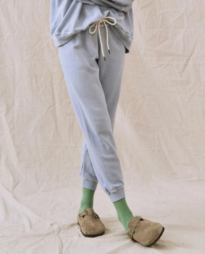 Sweatpants Women The Great The Cropped Sweatpant Solid Whisper Blue