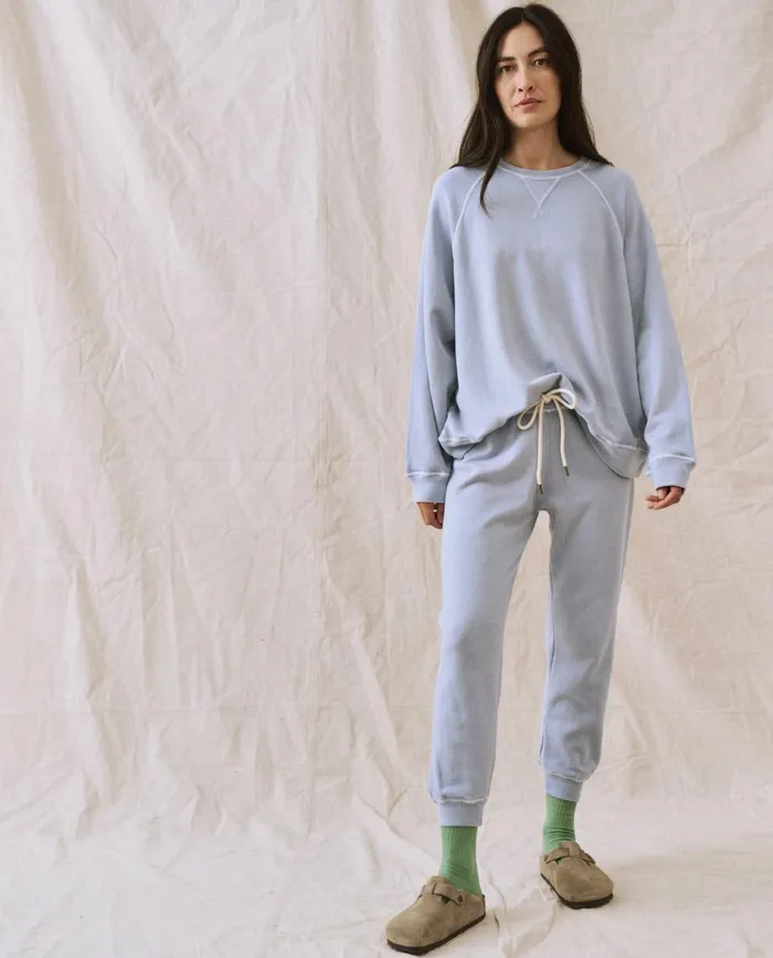 Sweatpants Women The Great The Cropped Sweatpant Solid Whisper Blue