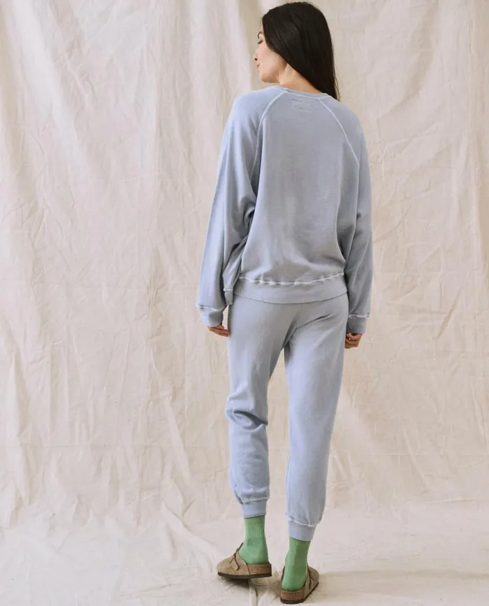 Sweatpants Women The Great The Cropped Sweatpant Solid Whisper Blue
