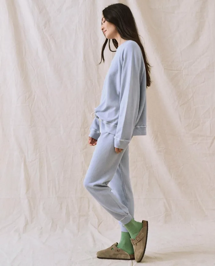 Sweatpants Women The Great The Cropped Sweatpant Solid Whisper Blue