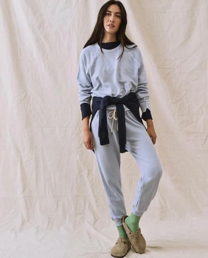 Sweatpants Women The Great The Cropped Sweatpant Solid Whisper Blue