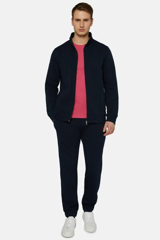 Sweatshirts And Joggers Men Boggi Milano Cotton Mixed Full Zip Sweater Navy Blue Sweatshirts And Joggers Men Boggi Milano Cotton Mixed Full Zip Sweater Navy Blue
