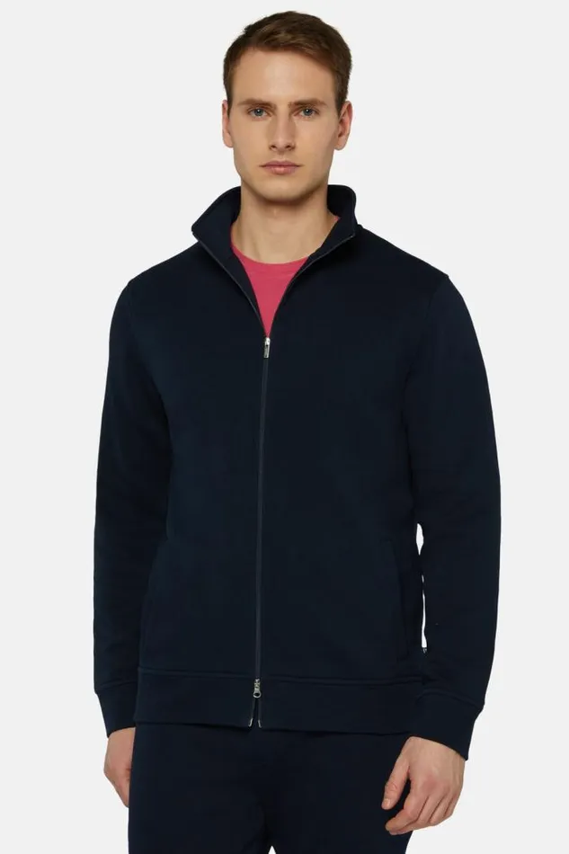 Sweatshirts And Joggers Men Boggi Milano Cotton Mixed Full Zip Sweater Navy Blue Sweatshirts And Joggers Men Boggi Milano Cotton Mixed Full Zip Sweater Navy Blue