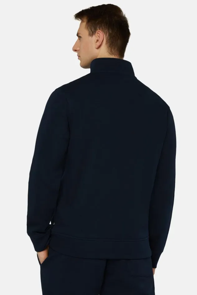 Sweatshirts And Joggers Men Boggi Milano Cotton Mixed Full Zip Sweater Navy Blue Sweatshirts And Joggers Men Boggi Milano Cotton Mixed Full Zip Sweater Navy Blue