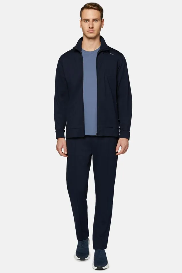 Sweatshirts And Joggers Men Boggi Milano FullZip Sweatshirt In Stretch Technical Interlock Navy Blue Sweatshirts And Joggers Men Boggi Milano FullZip Sweatshirt In Stretch Technical Interlock Navy Blue