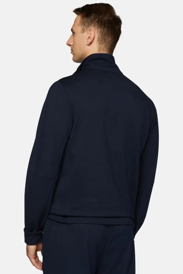 Sweatshirts And Joggers Men Boggi Milano FullZip Sweatshirt In Stretch Technical Interlock Navy Blue Sweatshirts And Joggers Men Boggi Milano FullZip Sweatshirt In Stretch Technical Interlock Navy Blue