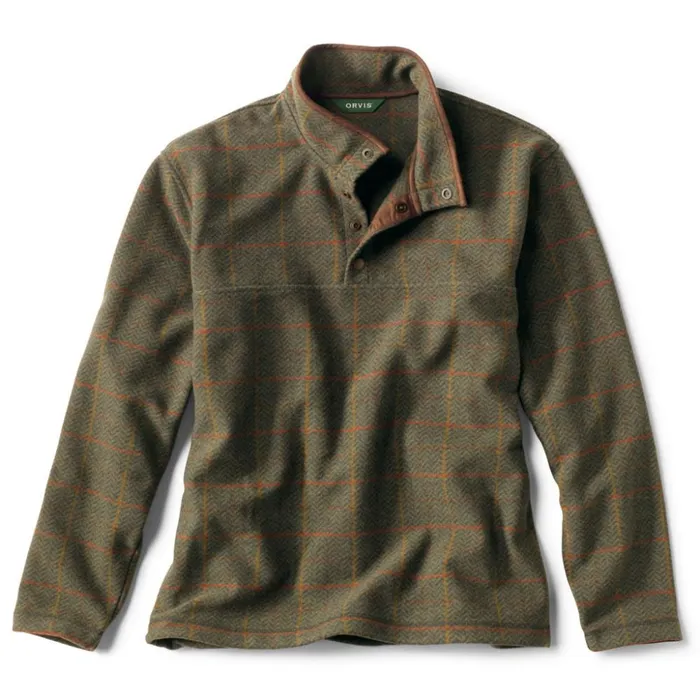 Sweatshirts Men Orvis Green Mountain SnapNeck Fleece Autumn Windowpane