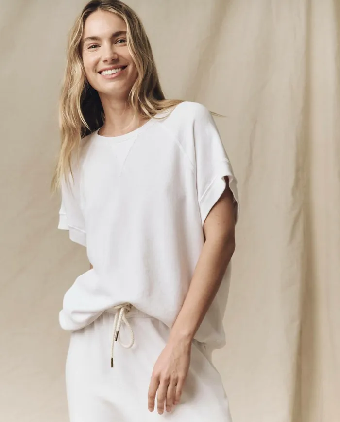Sweatshirts Women The Great The Wedge Sweatshirt Solid True White