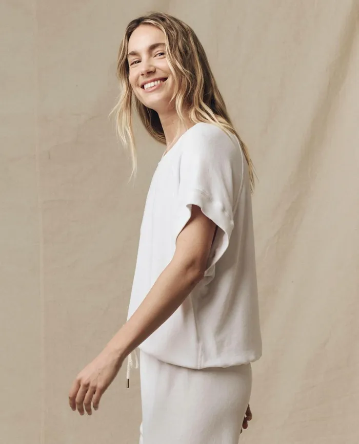 Sweatshirts Women The Great The Wedge Sweatshirt Solid True White Sweatshirts Women The Great The Wedge Sweatshirt Solid True White