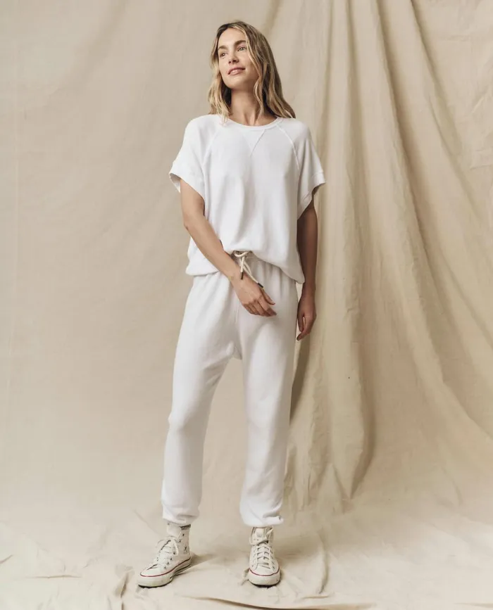 Sweatshirts Women The Great The Wedge Sweatshirt Solid True White Sweatshirts Women The Great The Wedge Sweatshirt Solid True White