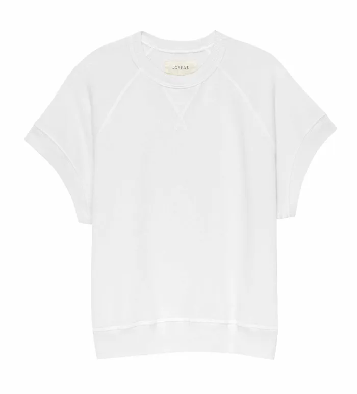 Sweatshirts Women The Great The Wedge Sweatshirt Solid True White Sweatshirts Women The Great The Wedge Sweatshirt Solid True White
