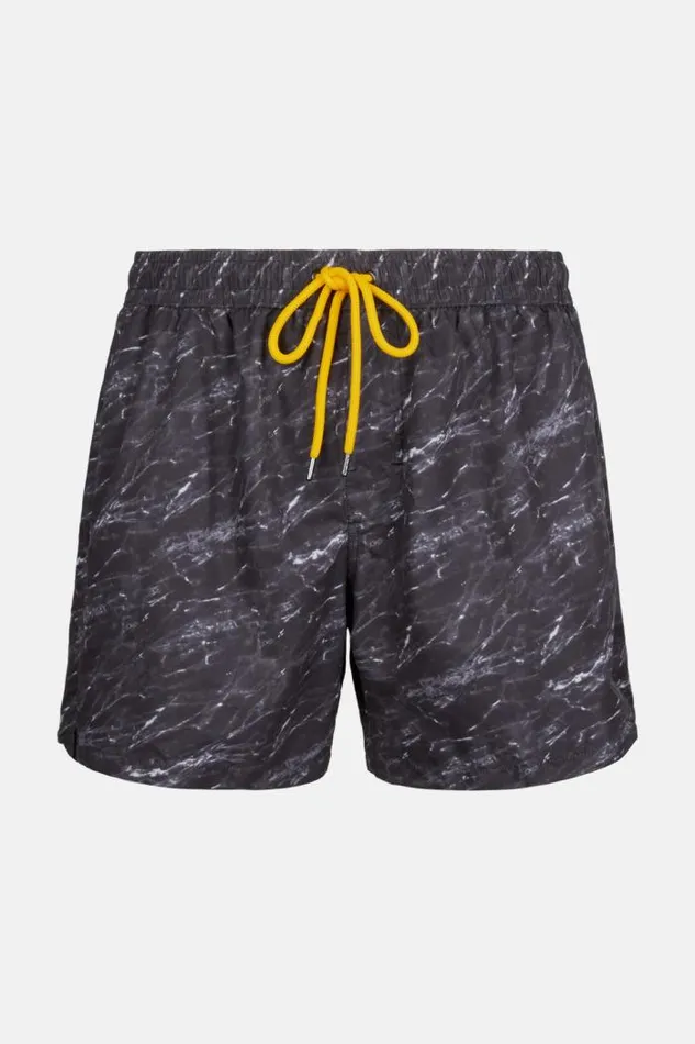 Swim Shorts Men Boggi Milano Swimsuit With Marble Effect Print Black