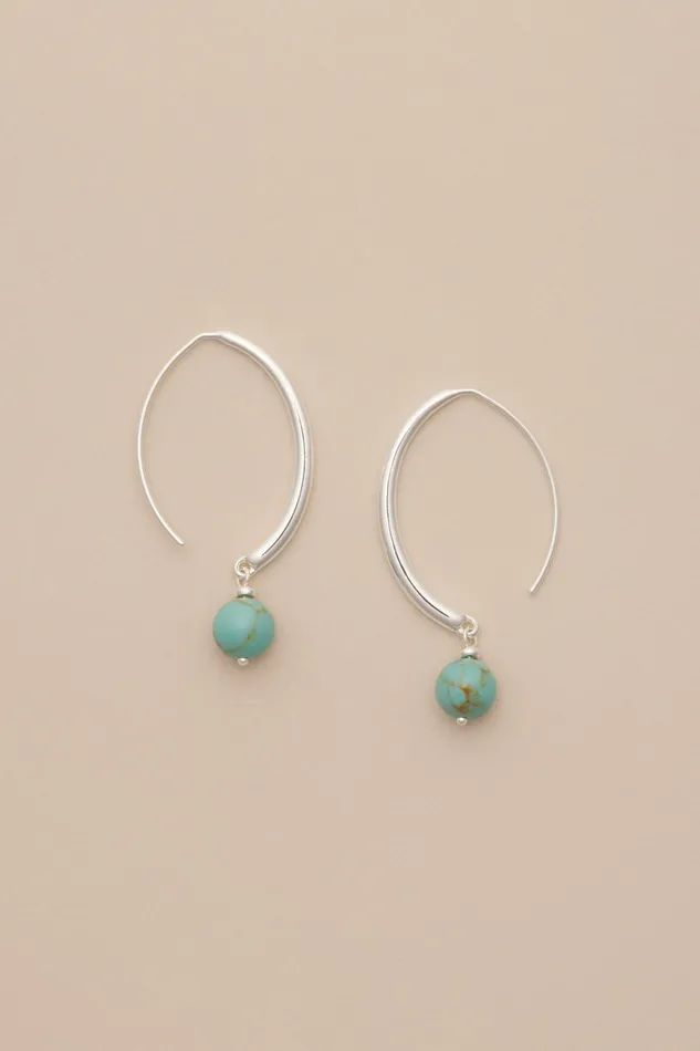 Swirl Beaded Earrings Silver Women Lucky Brand Jewelry