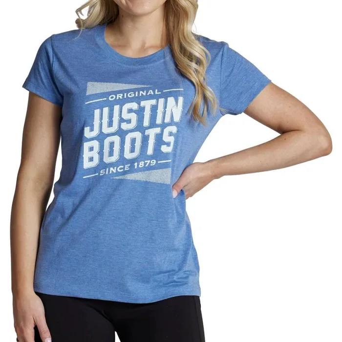 TShirts and Tops Women Justin Boots Original Justin Boots Tee Blue