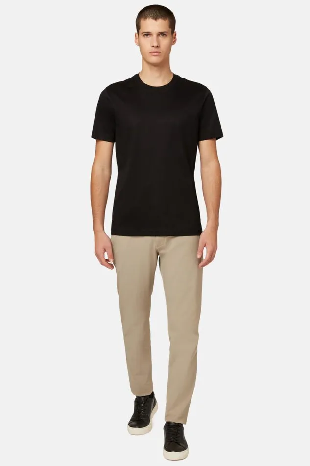 TShirts Men Boggi Milano Pima Cotton Jersey Tshirt Black
