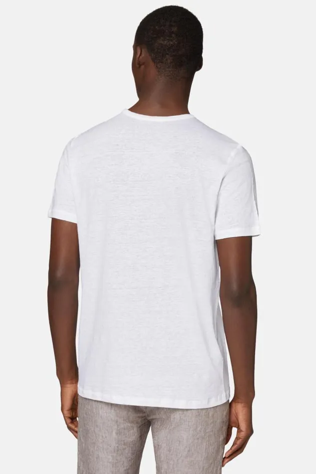 TShirts Men Boggi Milano TShirt In Stretch Linen Jersey White TShirts Men Boggi Milano TShirt In Stretch Linen Jersey White
