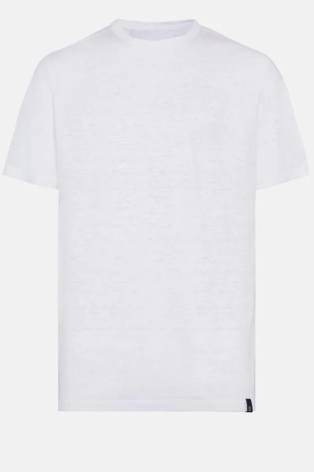 TShirts Men Boggi Milano TShirt In Stretch Linen Jersey White TShirts Men Boggi Milano TShirt In Stretch Linen Jersey White