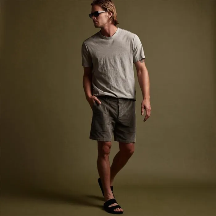 TShirts Men James Perse Reverse Slub Jersey Short Sleeve Crew Silt Pigment