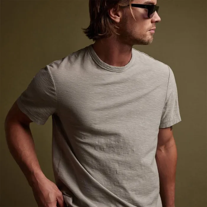 TShirts Men James Perse Reverse Slub Jersey Short Sleeve Crew Silt Pigment