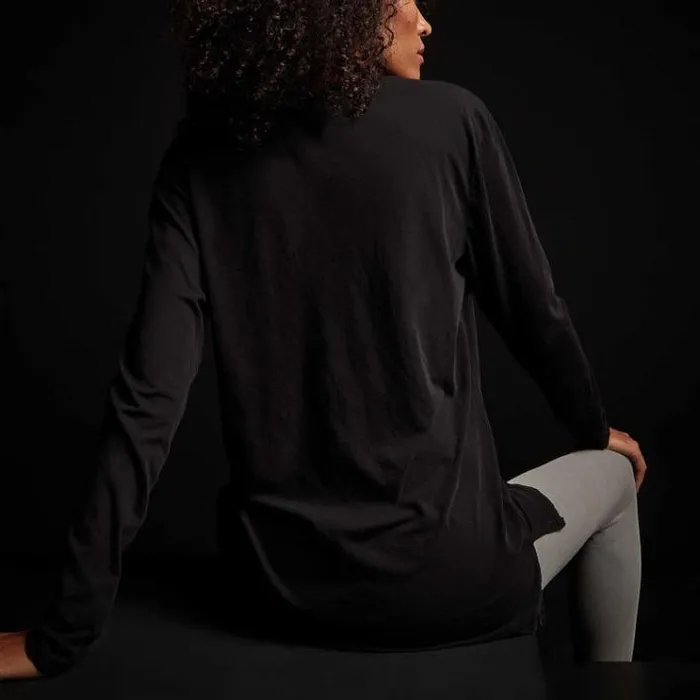 TShirts Women James Perse Long Sleeve High Gauge Jersey Tee Black