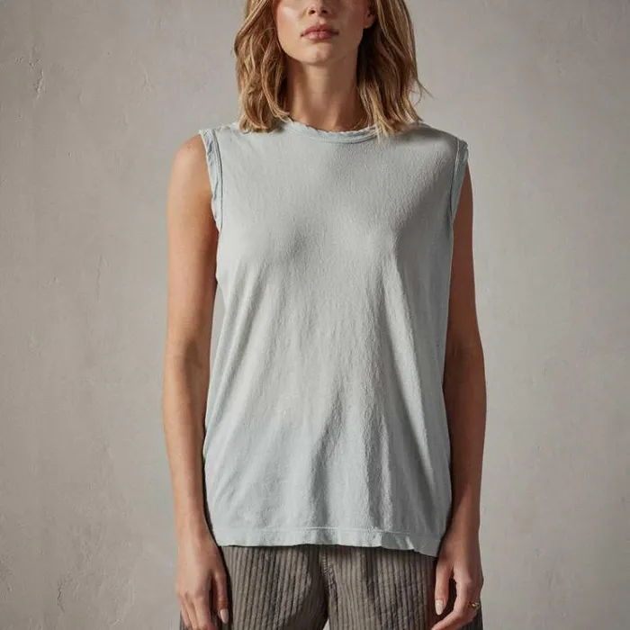 Tanks Women James Perse Crepe Jersey Muscle Crew Ocean Spray