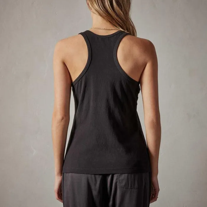 Tanks Women James Perse Cut Away Racer Back Tank Black