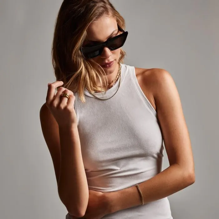 Tanks Women James Perse Velvet Cut Away Tank Talc