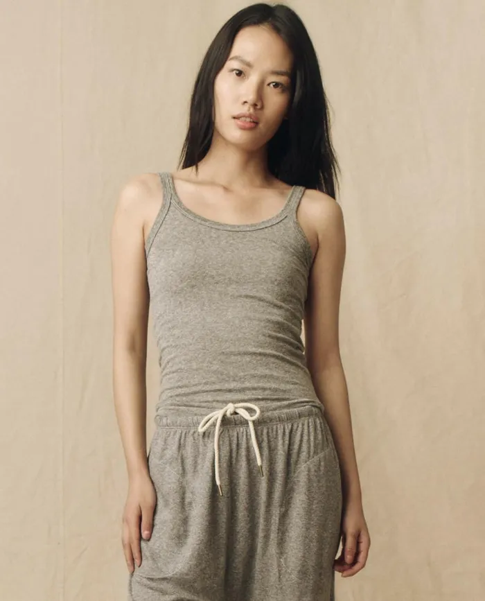 Tanks Women The Great The Slim Tank Solid Heather Grey