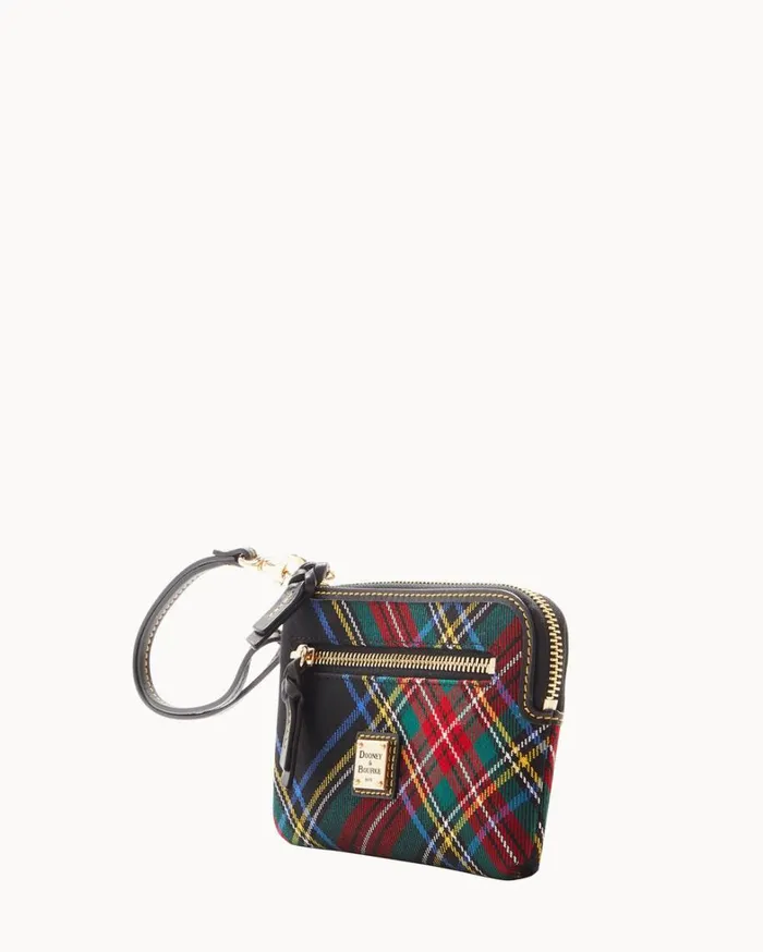 Tartan Zip Around Wristlet Black Women Dooney and Bourke Wallets Tartan Zip Around Wristlet Black Women Dooney and Bourke Wallets