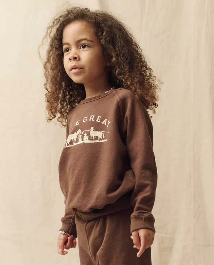 Tees and Sweats Kids The Great The Little College Sweatshirt Hickory With Gaucho Graphic