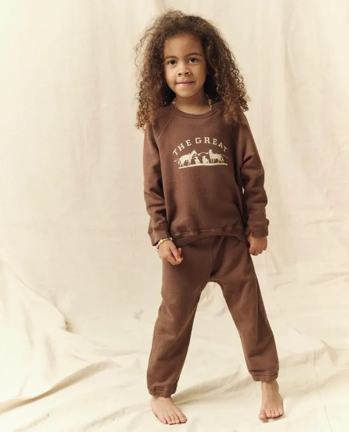 Tees and Sweats Kids The Great The Little College Sweatshirt Hickory With Gaucho Graphic
