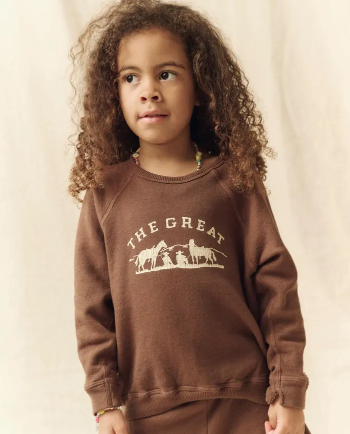 Tees and Sweats Kids The Great The Little College Sweatshirt Hickory With Gaucho Graphic