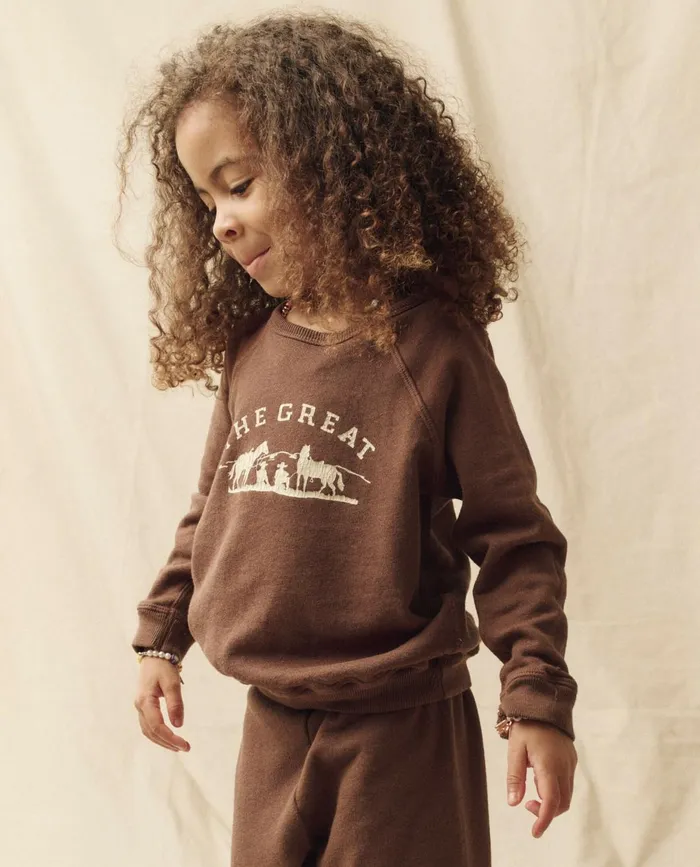 Tees and Sweats Kids The Great The Little College Sweatshirt Hickory With Gaucho Graphic